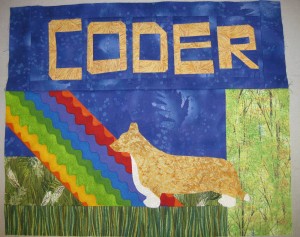 Coder memorial quilt, work in progress, March 2011