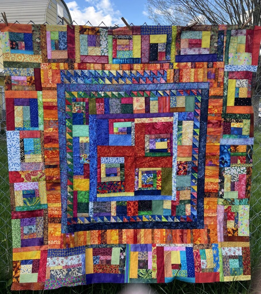 Bright medallion quilt